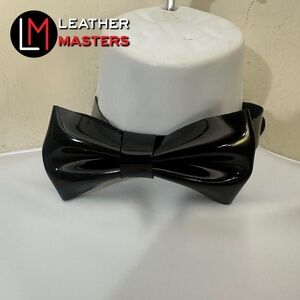 Leather Masters Vegan Patent Leather Bowtie One size adjustable 13.5 - 18.5"